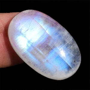 บลูมูนสโตนธรรมชาติ 100% รูปทรงวงรี แบบคาโบชอง สีรุ้ง สำหรับทำจี้เครื่องประดับ พลอยหลวมขัดเงา - Product Image 5