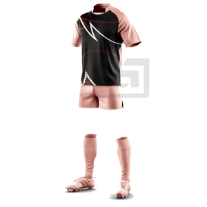 ชุดกีฬารักบี้ เสื้อเจอร์ซีย์พิมพ์ลายตามสั่ง กางเกงขาสั้น แห้งเร็ว ระบายเหงื่อ กันลม โพลีเอสเตอร์ 100% ชุดกีฬาพร้อมชื่อทีม - Product Image 4