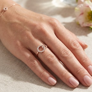 Bague de fiançailles et alliance éternelle en or massif 10, 14, 18 carats, sertie de diamants de laboratoire, finition brillante personnalisée, bijoux de luxe raffinés - Product Image 4