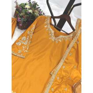 Conjunto de Top y Pantalón Elegante para Mujer con Dupatta de Lujo para Fiestas - Product Image 5