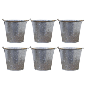 Galvanized Steel Flower <b>Bucket</b> Metal <b>Tin</b> Pail with Handle for Garden Decor & Home Storage Multi-Purpose Metal <b>Bucket</b> Bulk - Product Image 6