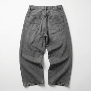 Jeans en denim gris décontracté pour hommes, coupe large et droite, en coton, style baggy, vente en gros - Product Image 5
