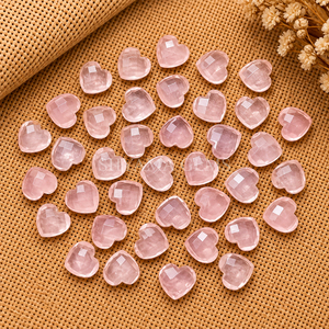 Cuarzo Rosa Facetado en Forma de Corazón de 10mm, Cuentas Sueltas para Joyería, Piedra para Colgante, Suministros para Manualidades, Accesorio de Cristal Rosa - Product Image 1