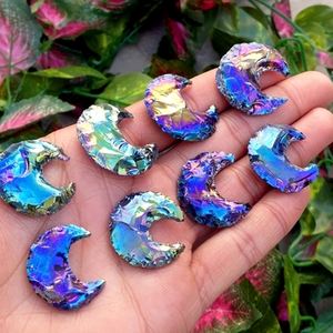 Colgante de cristal de obsidiana de lujo con aura arcoíris, piedra de alta calidad para joyería, venta al por mayor - Product Image 6