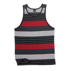 Men's Striped Knitted Tank <b>Top</b> O-Neck Casual Color Blocked Sleeveless <b>Vest</b> <b>Red</b> Gray Black Stripe Pattern Fully Customized - Product Image 1