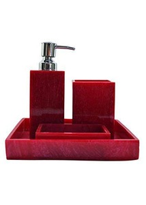 Most Selling Handmade Resin Bathroom Set Including Soap Dish Tumbler <b>Toothbrush</b> <b>Holder</b> and Dispenser Available For Sale - Product Image 2