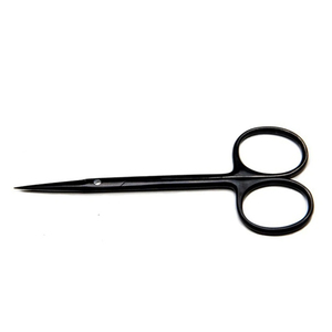 Ciseaux à cuticules en acier inoxydable noir à lame courbée, pointe acérée, pour droitiers, outil de manucure et de beauté - Product Image 2
