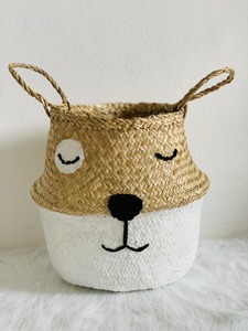 Wholesale 100% Natural <b>Foldable</b> Circle Storage <b>Baskets</b> Hand Woven Belly <b>Basket</b> Animal Shape Made in Vietnam - Product Image 5