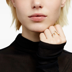 Anillo de Cóctel de Oro Sólido de 18K para Mujer, con Diamante de Corte Brillante Redondo, Diseño Geométrico, Joyería de Compromiso - Product Image 3