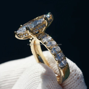 Anillo de Oro Blanco con Diamante Corte Marquesa para Mujer, Anillo de Compromiso de Lujo, Joyería de Boda y Aniversario, Regalo para Ella - Product Image 2