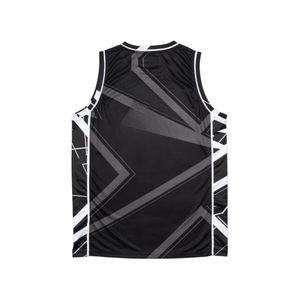 High Contrast Monochrome Grid Print Micro Interlock Airflow Comfort Low MOQ Wholesale Sublimation Basketball Jerseys - Product Image 2