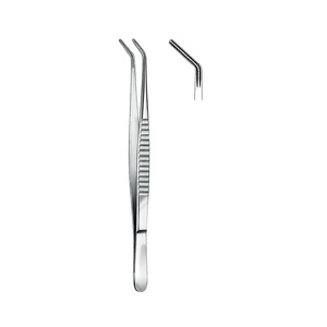 Pinzas Quirúrgicas DeBakey Atraumaticas Curvas con Punta de 2.0 mm, Instrumento Quirúrgico de Acero Inoxidable de Grado Médico, Calidad Premium, Manual, CE - Product Image 1