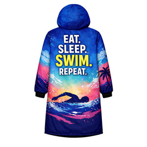 Luxury Swim Parka <b>Jacket</b> for <b>Men</b> and Women, Insulated <b>Long</b> Hooded Coat with Unique design Print, Perfect for Swimming - Product Image 2