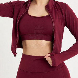 Custom Fitness 3 Piece Crop Top <b>Set</b> Breathable Stretch Fabric High Waist Leggings Sports Bra Activewear For Women - Product Image 4