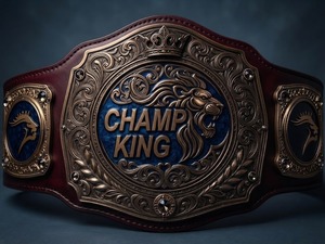 Ceinture en métal Champ King avec boucle en laiton, style vintage, sangle en cuir décorative - Product Image 5