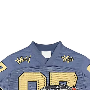 Maillot de football américain en mesh avec impression par sublimation personnalisée, streetwear tendance, maillot de football américain rétro unisexe - Product Image 4