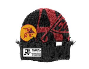 Unisex Acrylic Beanie Street Style Hand <b>Knitted</b> Embroidery Letter <b>Pattern</b> Custom Size Casual Winter Hat Unisex Hip Hop Skull - Product Image 1