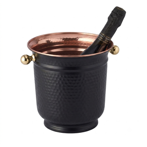 Indian Handmade Copper Ice Bucket Round Shape Metal Vintage Style Party Beverage <b>Cooler</b> Barware Wine <b>Cooler</b> - Product Image 5