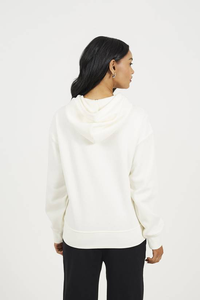Custom Logo Winter Womens <b>Oversized</b> <b>Fleece</b> <b>Hoodie</b> OEM Cotton Blend Front Logo Drop Shoulder Pullover for Streetwear Brands - Product Image 5