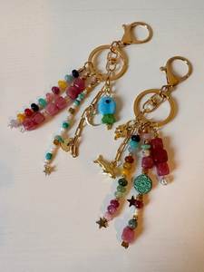 Elegant Handcrafted Beaded Embroidery Keychain with Colorful Design for <b>Purse</b> <b>Backpack</b> and Car Keys - Product Image 2