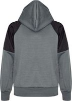 Ensemble sweat à capuche et pantalon de survêtement gris et noir pour homme avec empiècements en mesh, coupe droite, poches latérales, idéal pour l'automne