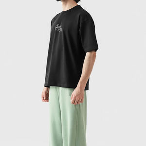 Nueva Camiseta de Estilo Japonés de Anime Solo Leveling, Personalizada, al por Mayor, Tejida, Lavada, con Cuello en V, Manga Corta, Ajuste Holgado, Patrón Sólido, Hombros Caídos - Product Image 5