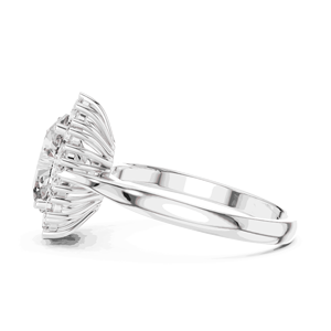 Anillo de halo con diamante de corte radiante de dos quilates, oro sólido de 18k, joyería fina de lujo para boda, compromiso, unisex, anillo de propuesta. - Product Image 4