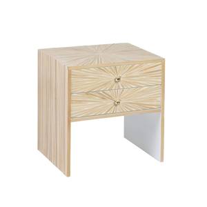 Elegante mesita de noche de mosaico de conchas naturales con un impresionante diseño de estrella, que sirve como mesita de noche Capiz con estilo para hoteles. - Product Image 1