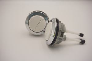 Bouton de chasse d'eau double rond pour toilettes deux pièces, chromé, en plastique ABS, écologique, design traditionnel, garantie 1 an - Product Image 4