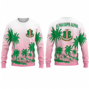 Greek Apparel <b>Pink</b> Crewneck Fleece Sweatshirt Embroidered <b>Men's</b> Casual Winter Wear Knitted Pullover Regular Fit Eco-Friendly - Product Image 1