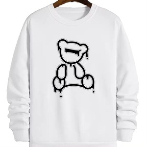 Sweat-shirt imprimé DTF personnalisé, 320 GSM, molleton de coton mi-lourd, col rond oversize, sweat-shirt à épaules tombantes avec motif graphique - Product Image 1