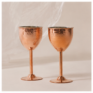 Juego de 2 Copas de Cobre Puro Forjado a Mano, Copas de Vino de Lujo para el Hogar, Bar o Fiestas, Elegante Vajilla Metálica, Venta al por Mayor de Fábrica - Product Image 1