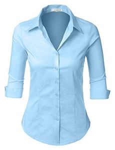 Camisa de Vestir Clásica Blanca de Algodón para Mujer, Manga Larga, Cuello Camisero, Botones, Estilo Oficina, Color Sólido, Corte Regular - Product Image 2