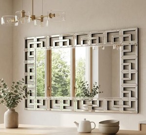 <b>Silver</b> Venetian <b>Mirror</b> with Beveled Geometric Edge - Product Image 2