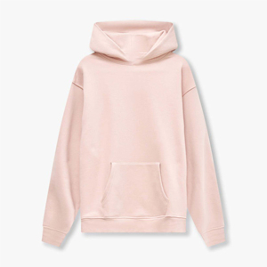 Men's <b>Pink</b> Hooded <b>Sweatshirt</b> Oversized Fit Cotton French Terry Casual Pullover for Autumn Season - Product Image 5