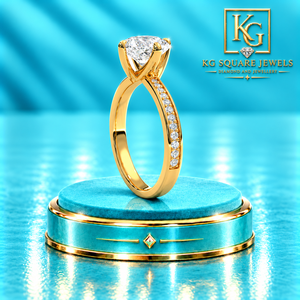 Anillo Solitario con Diamante Radiante de Corte Cojín, Creado en Laboratorio, en Oro Amarillo de 14 Quilates para Mujer, Joyería de Boda y Novia - Product Image 2