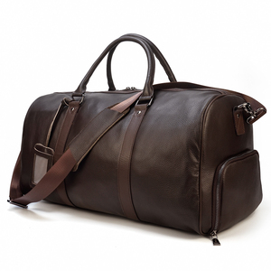 Fully Customized Cowhide Genuine Leather Duffle <b>bags</b> Low Price Heavy Duty Solid Color Cowhide Duffle <b>bags</b> For Men - Product Image 4