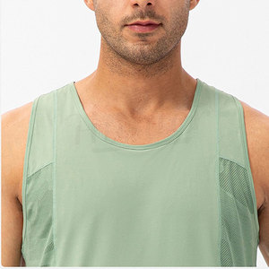 Débardeur sans manches en tricot à séchage rapide pour homme, sublimé, col rond, couleur unie, vêtements de sport, vert - Product Image 5