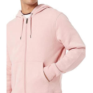 <b>Mens</b> Pink Zip Hoodie Casual Fleece Sweatshirt Streetwear Winter <b>Jacket</b> - Product Image 2
