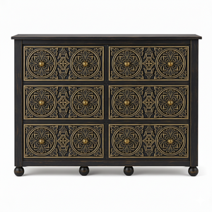 Freestanding Luxury Wooden <b>6</b>-<b>Drawer</b> Storage Cabinet Modern Minimalist Design for Bedroom Living Room Eco-Friendly Durable - Product Image 5