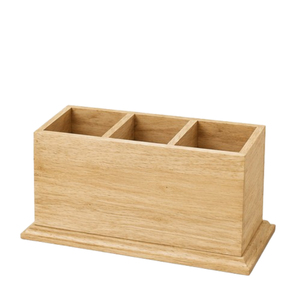 Modern Handcrafted Wood Cutlery Holder With Rattan Cane Webbing Elegant Spoon and Fork Stand for <b>Kitchen</b> And Dining Tableware - Product Image 5