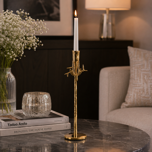 Support de bougie en laiton de qualité supérieure, chandelier à branche pour bougies coniques, décoration d'intérieur, centre de table de mariage, cadeau en gros - Product Image 4
