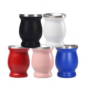 Wholesale 8oz Argentine Yerba Mate <b>18</b>/8 Stainless Steel Double Wall Gourd Yerba Mate Cup With Straw - Product Image 1