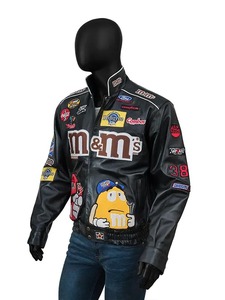 Chaqueta Bomber M&MS de Cuero Negro, Resistente al Viento, Ecológica, de Color Sólido, Estilo Urbano, Hecha en Pakistán - Product Image 4