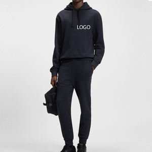 Survêtement à capuche pour homme, coupe confortable et tendance, en molleton doux au toucher, manches longues, coton et polyester, matière respirante, style décontracté - Product Image 1