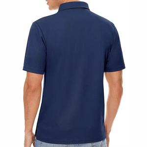 Chemises pour hommes en gros, logo personnalisé, tissu jersey mélange polyester/coton, séchage rapide, service OEM, fournisseur de marques privées - Product Image 6
