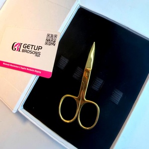 Ciseaux de beauté professionnels Getup Brosons Gold, en acier inoxydable, lame droite, pour sourcils, pour droitiers - Product Image 6