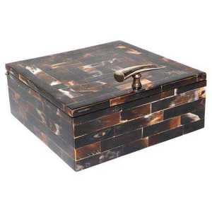 Caja Decorativa de Cuerno de Búfalo Natural, Caja de Almacenamiento de Cuerno Grabada a Mano, Caja de Regalo Artesanal de Estilo Vintage para Decoración del Hogar - Product Image 2