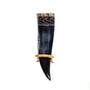 Authentic Engraved Buffalo Horn Drinking Mug Viking Style Hand Carved Mead Horn Medieval Vessel Custom Logo Barware Tankard - Product Image 5