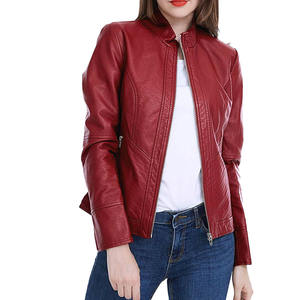 Chaquetas de Cuero de Alta Calidad para Mujer, Estilo Moderno con Cierre, Color Marrón - Product Image 4